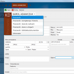 widoki w formularzu pracownika