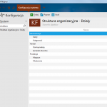 konfiguracja działów w strukturze organizacyjnej pro