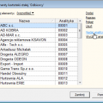 nadawanie analityk elementom kartoteki