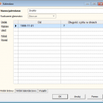 okno definiowania kalendarza