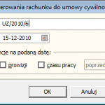 parametry generowania rachunku do umowy cp