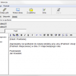 wiadomość zbiorcza na podstawie szablonu